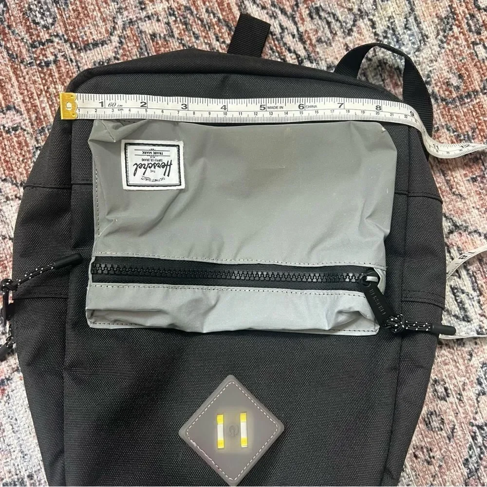 Herschel Supply Co. Heritage Kids Black Reflective Rubber Mini Backpack Bag